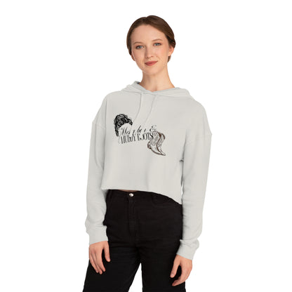Messy Bun and Muddy Boots Women’s Cropped Hooded Sweatshirt