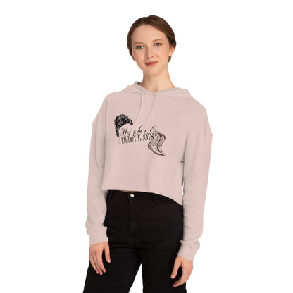 Messy Bun and Muddy Boots Women’s Cropped Hooded Sweatshirt